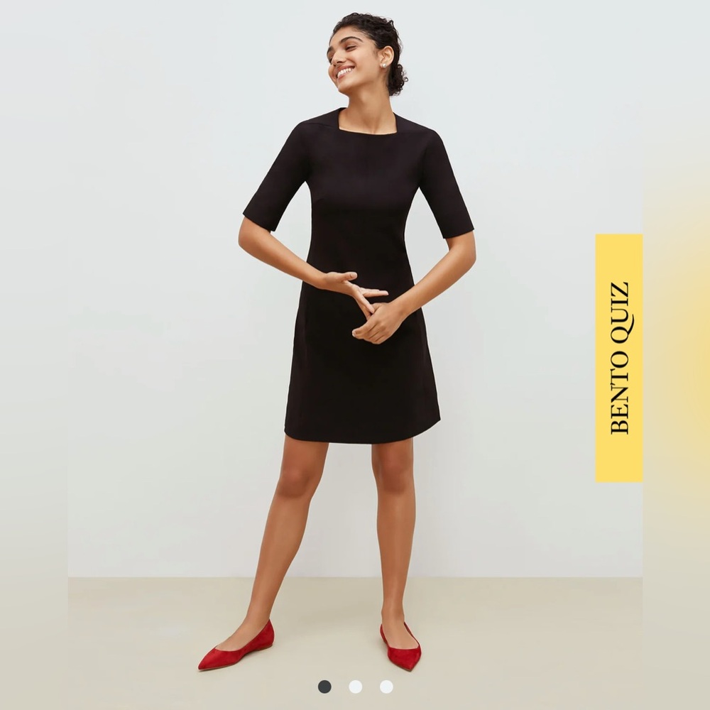 MM Lafleur Black Sheath Mini Dress Square Neck, The Emily